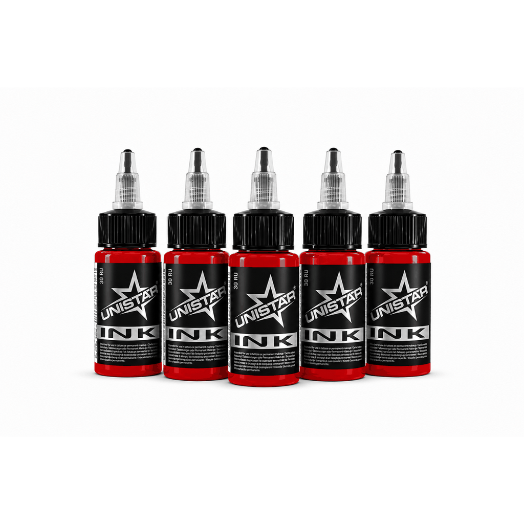 Czerwona farba, tusz do tatuażu - UNISTAR INK - Top Basic Red 30ml (Reach) – zdjęcie 4