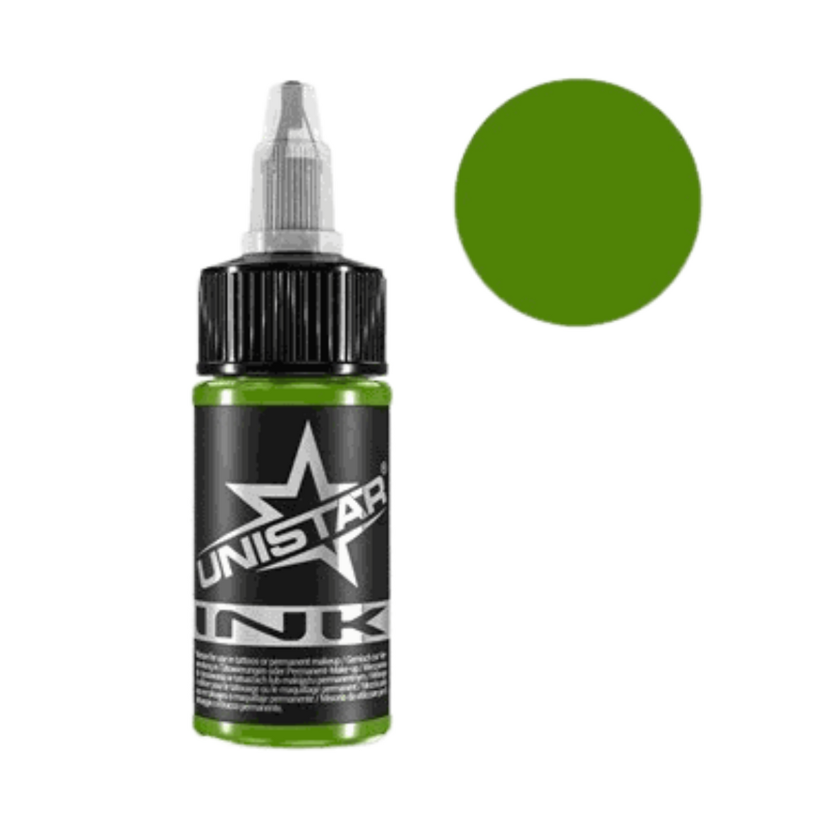 Zielona farba, tusz do tatuażu - UNISTAR INK, Basic Green Light 30ml(Reach)