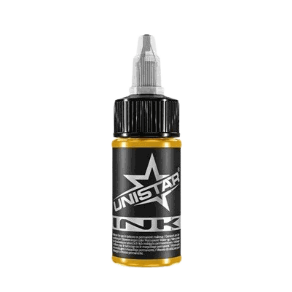 Żółta farba, tusz do tatuażu - UNISTAR INK - Golden Yellow 30ml (Reach) – zdjęcie 6