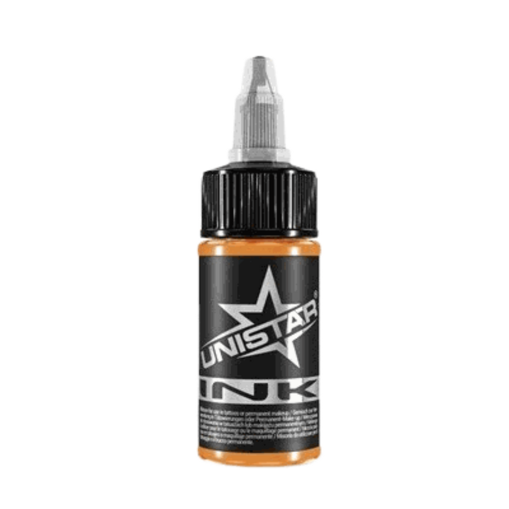 Pomarańczowa farba, tusz do tatuażu - UNISTAR INK Light Orange 30ml(Reach) – zdjęcie 6