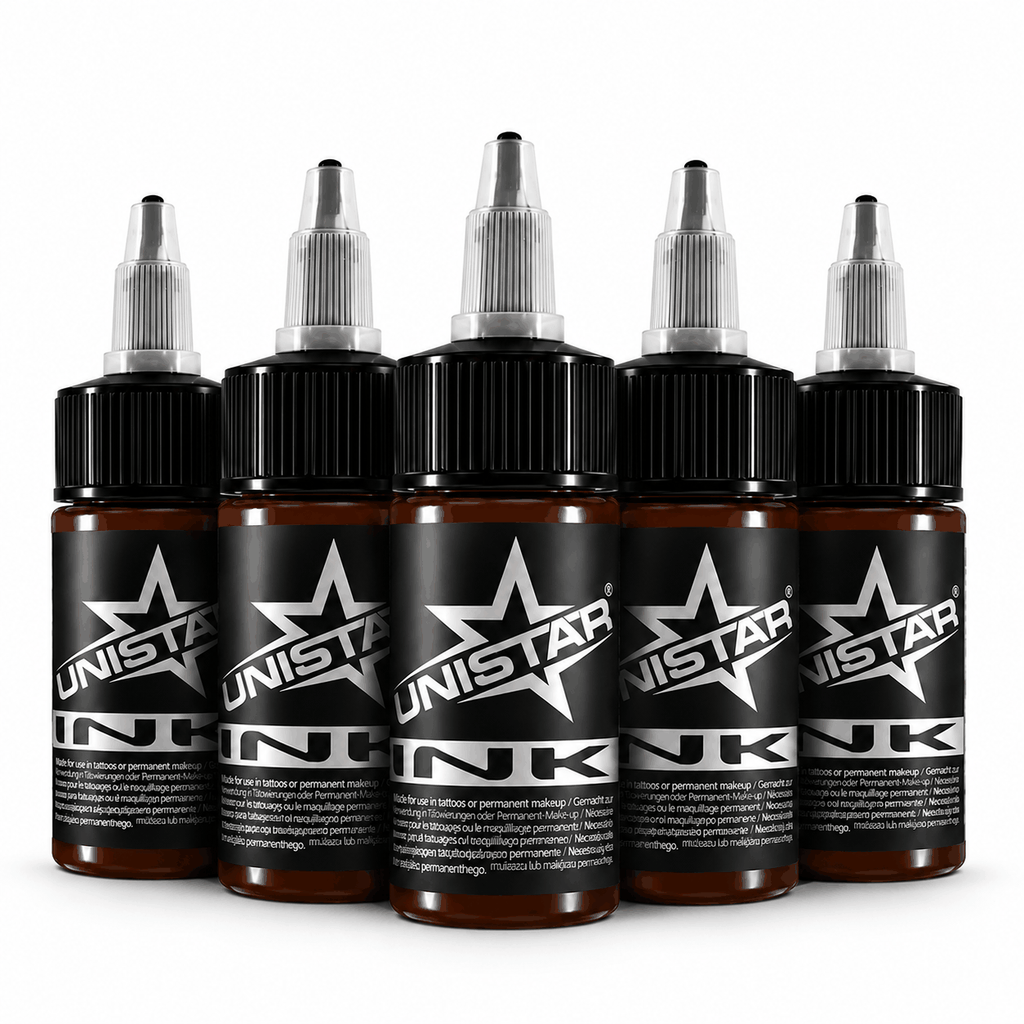 Brązowa farba, tusz do tatuażu - UNISTAR INK - Basic Brown 30ml (Reach) – zdjęcie 4