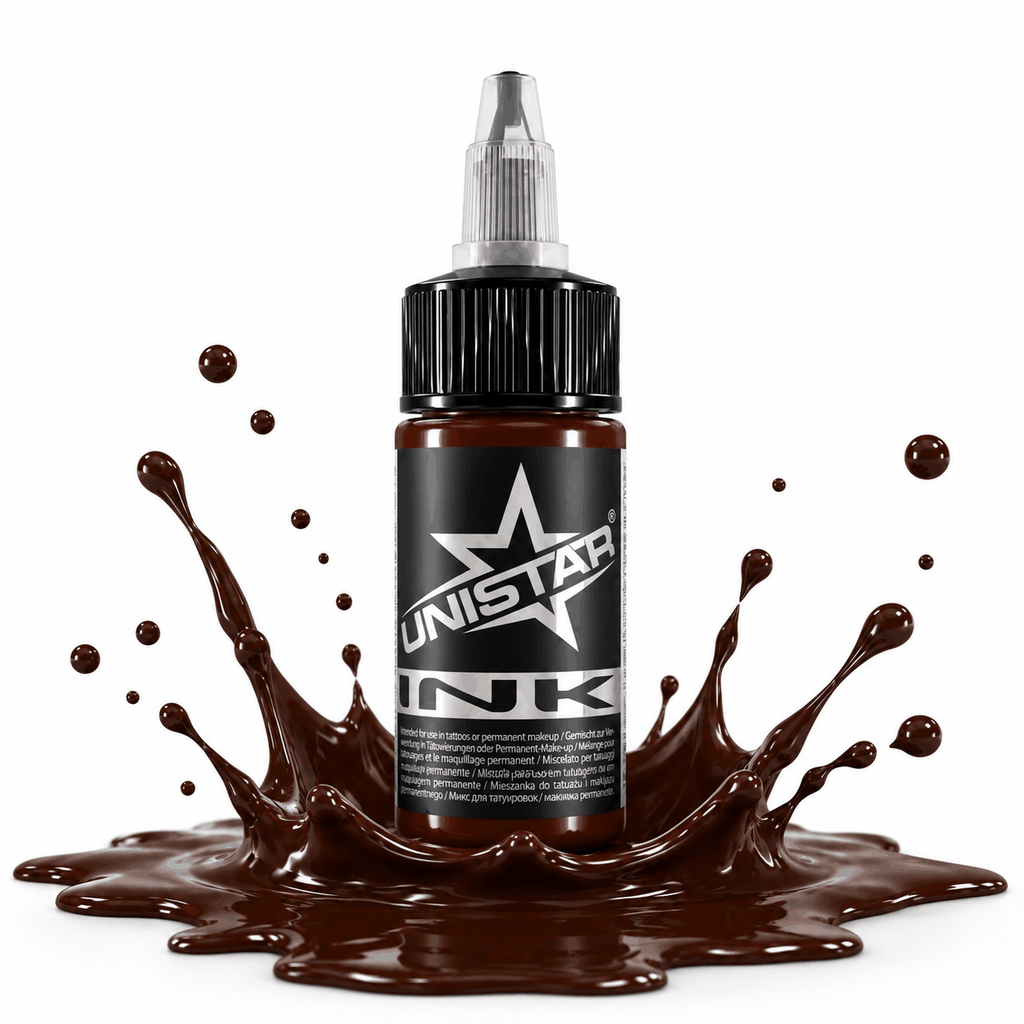 Brązowa farba, tusz do tatuażu - UNISTAR INK - Basic Brown 30ml (Reach) – zdjęcie 3