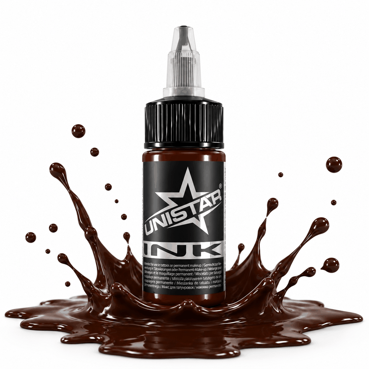 Brązowa farba, tusz do tatuażu - UNISTAR INK - Basic Brown 30ml (Reach) – zdjęcie 3