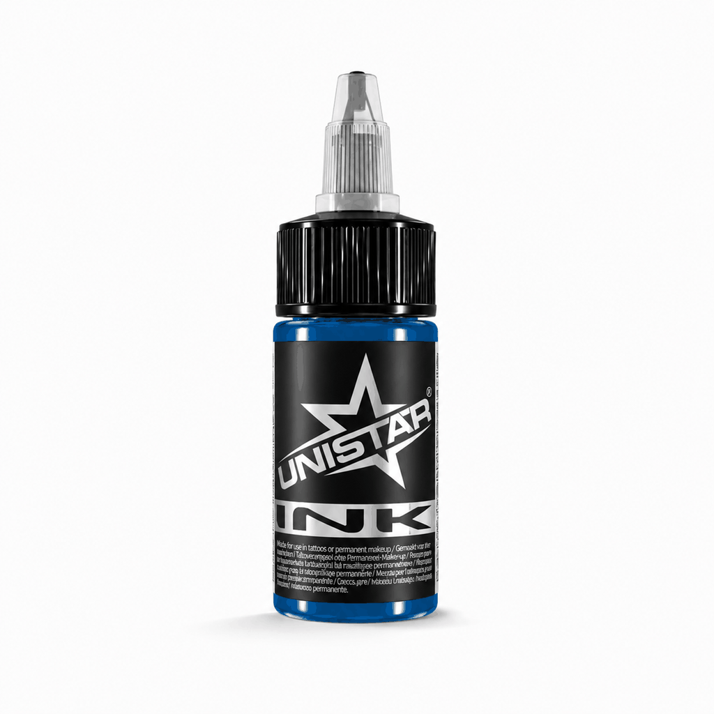 Niebieska farba, tusz do tatuażu - UNISTAR INK - Dark Blue 30ml (Reach) – zdjęcie 6