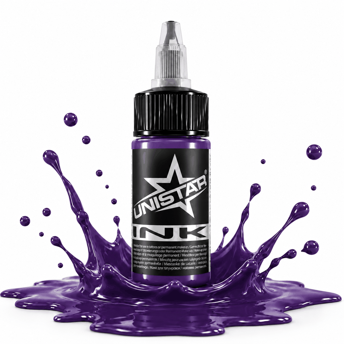 Fioletowa farba, tusz do tatuażu - UNISTAR INK - Eggplant Purple 30ml (Reach) – zdjęcie 3