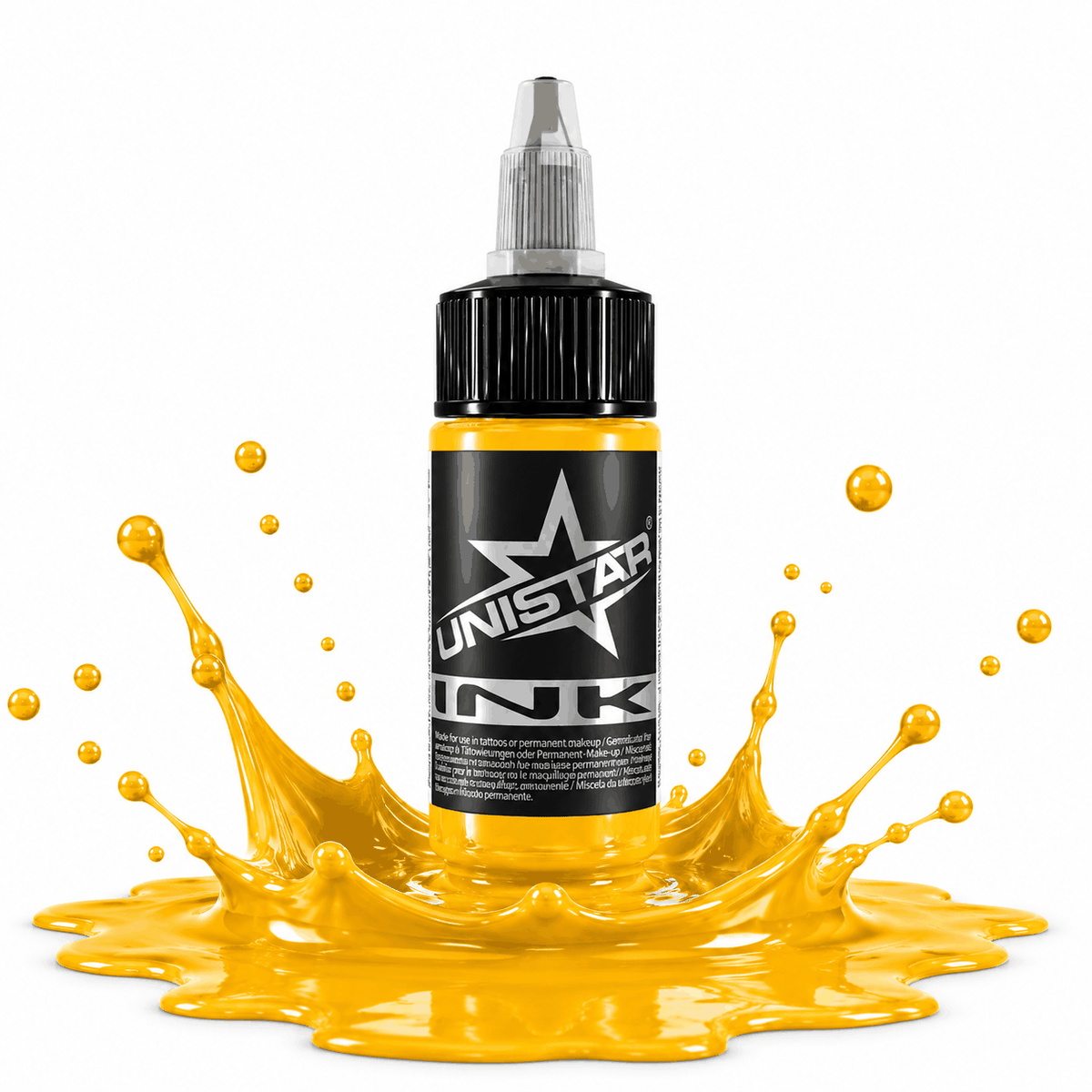 Żółta farba, tusz do tatuażu - UNISTAR INK - Golden Yellow 30ml (Reach) – zdjęcie 3