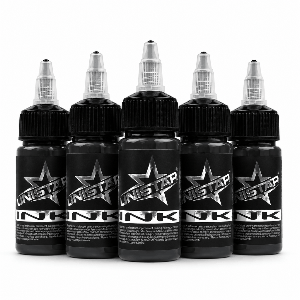 Szara farba, tusz do tatuażu - UNISTAR INK - Basic Gray Dark 30ml (Reach) – zdjęcie 4