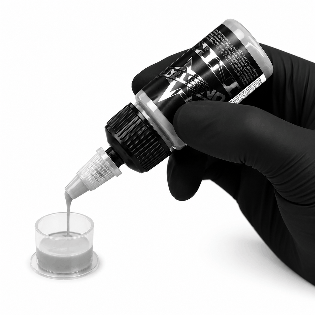 Szara farba, tusz do tatuażu - UNISTAR INK - Basic Gray Medium 30ml (Reach) – zdjęcie 2