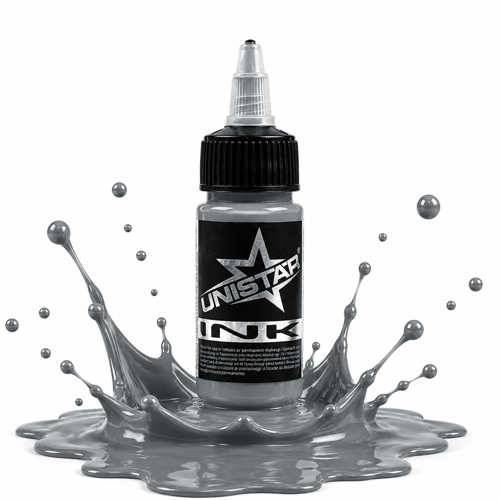 Szara farba, tusz do tatuażu - UNISTAR INK - Basic Gray Medium 30ml (Reach) – zdjęcie 3