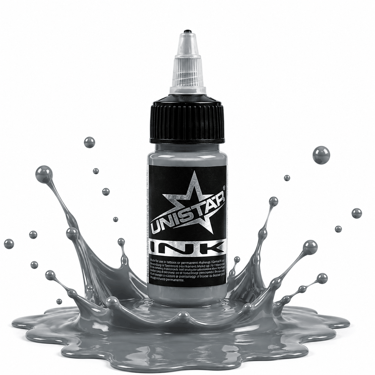 Szara farba, tusz do tatuażu - UNISTAR INK - Basic Gray Medium 30ml (Reach) – zdjęcie 3