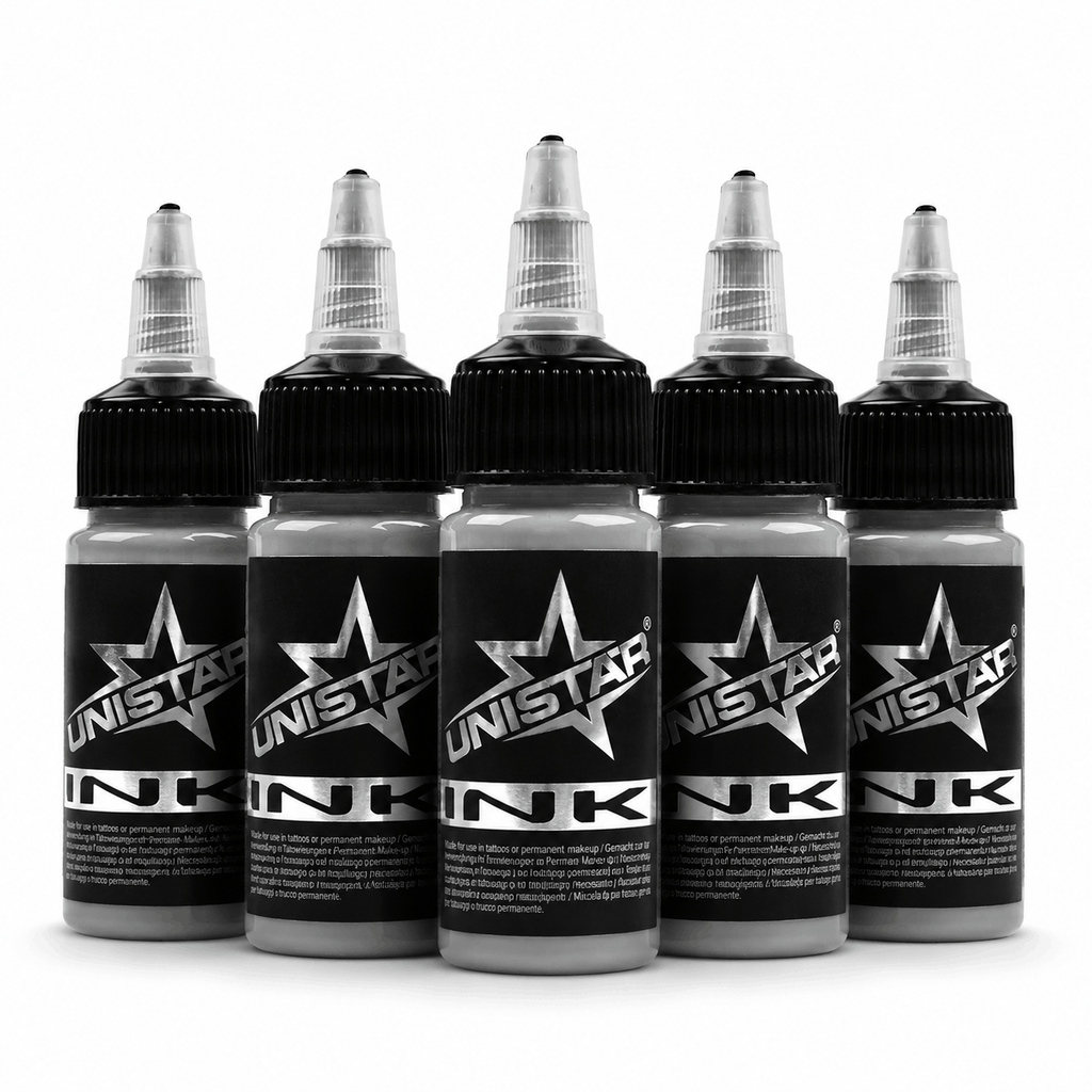 Szara farba, tusz do tatuażu - UNISTAR INK - Basic Gray Medium 30ml (Reach) – zdjęcie 4