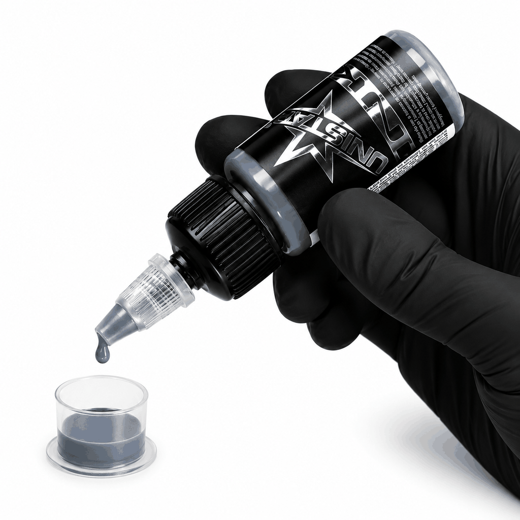 Szara farba, tusz do tatuażu - UNISTAR INK - Gray Medium Dark 30ml (Reach) – zdjęcie 2