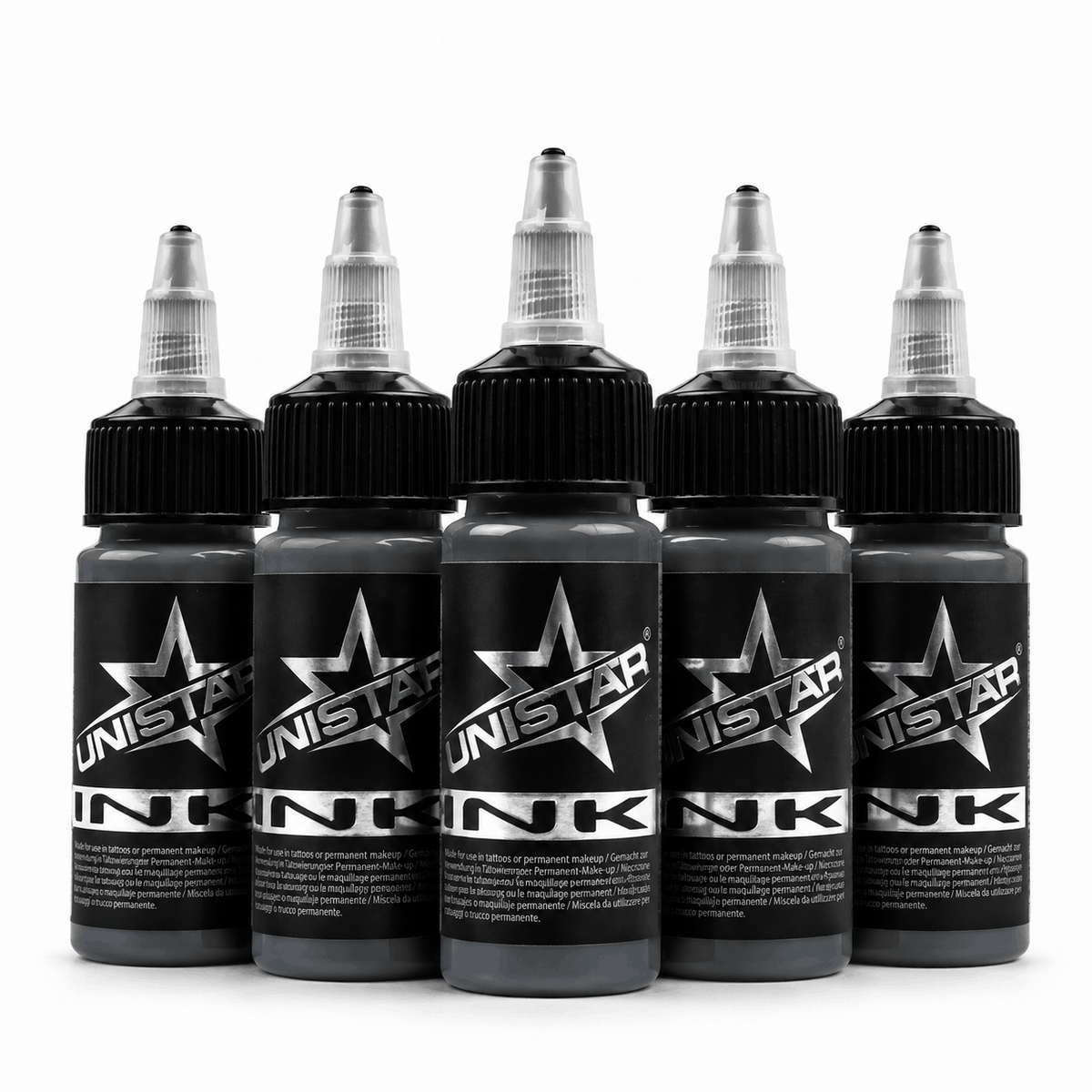 Szara farba, tusz do tatuażu - UNISTAR INK - Gray Medium Dark 30ml (Reach) – zdjęcie 4