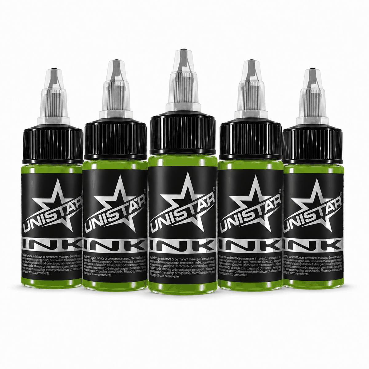 Zielona farba, tusz do tatuażu - UNISTAR INK, Basic Green Light 30ml(Reach) – zdjęcie 4