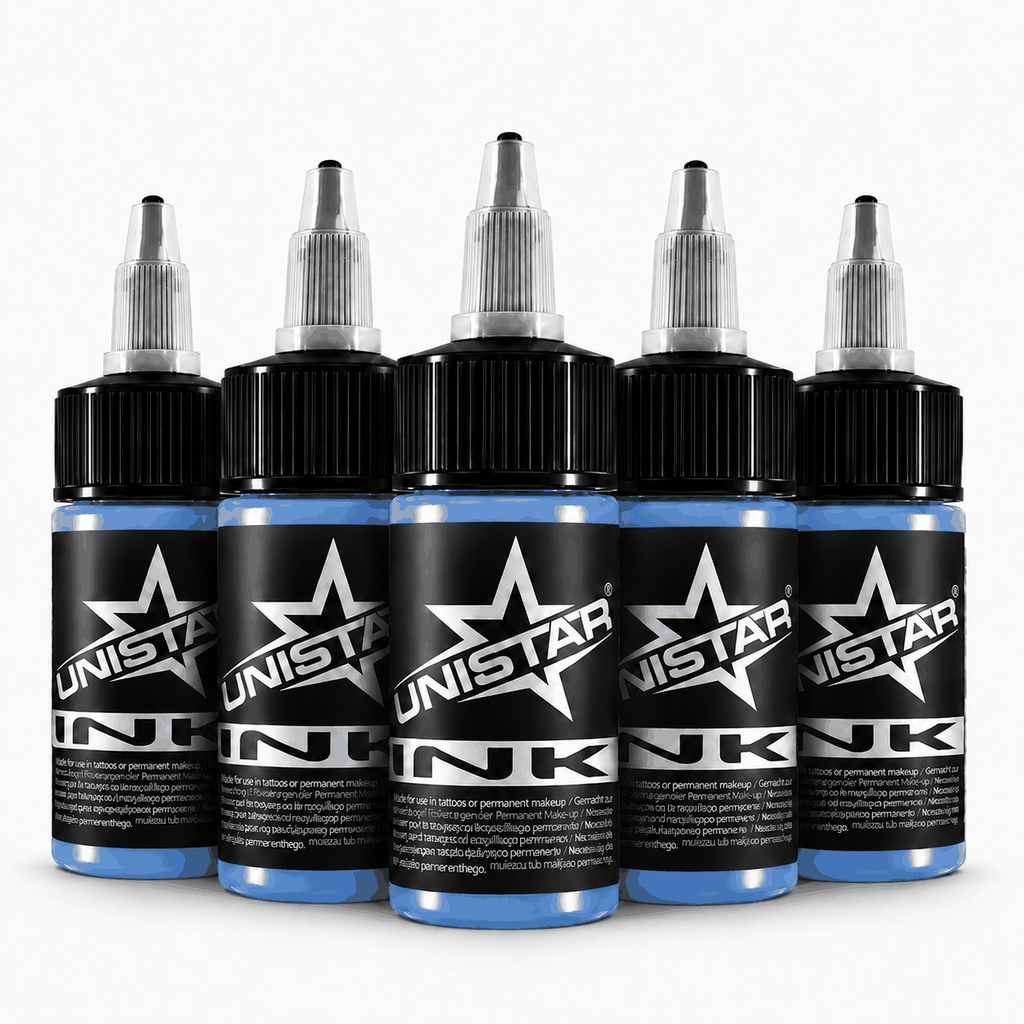 Niebieska farba, tusz do tatuażu - UNISTAR INK - Insekt True Blue 30ml (Reach) – zdjęcie 4