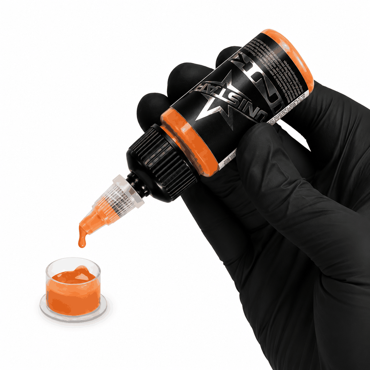 Pomarańczowa farba, tusz do tatuażu - UNISTAR INK Light Orange 30ml(Reach) – zdjęcie 2