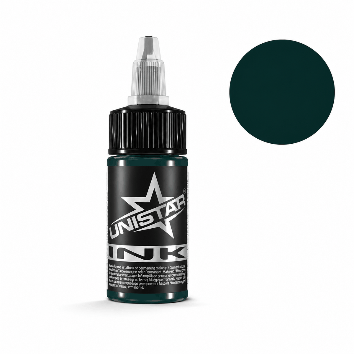 Zielona farba, tusz do tatuażu - UNISTAR INK - Muted Green 30ml (Reach)