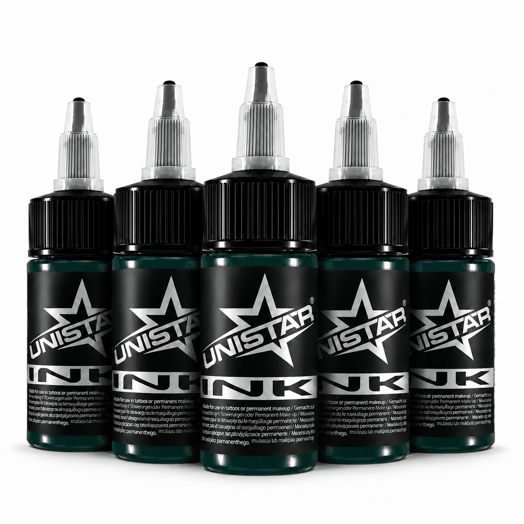 Zielona farba, tusz do tatuażu - UNISTAR INK - Muted Green 30ml (Reach) – zdjęcie 4