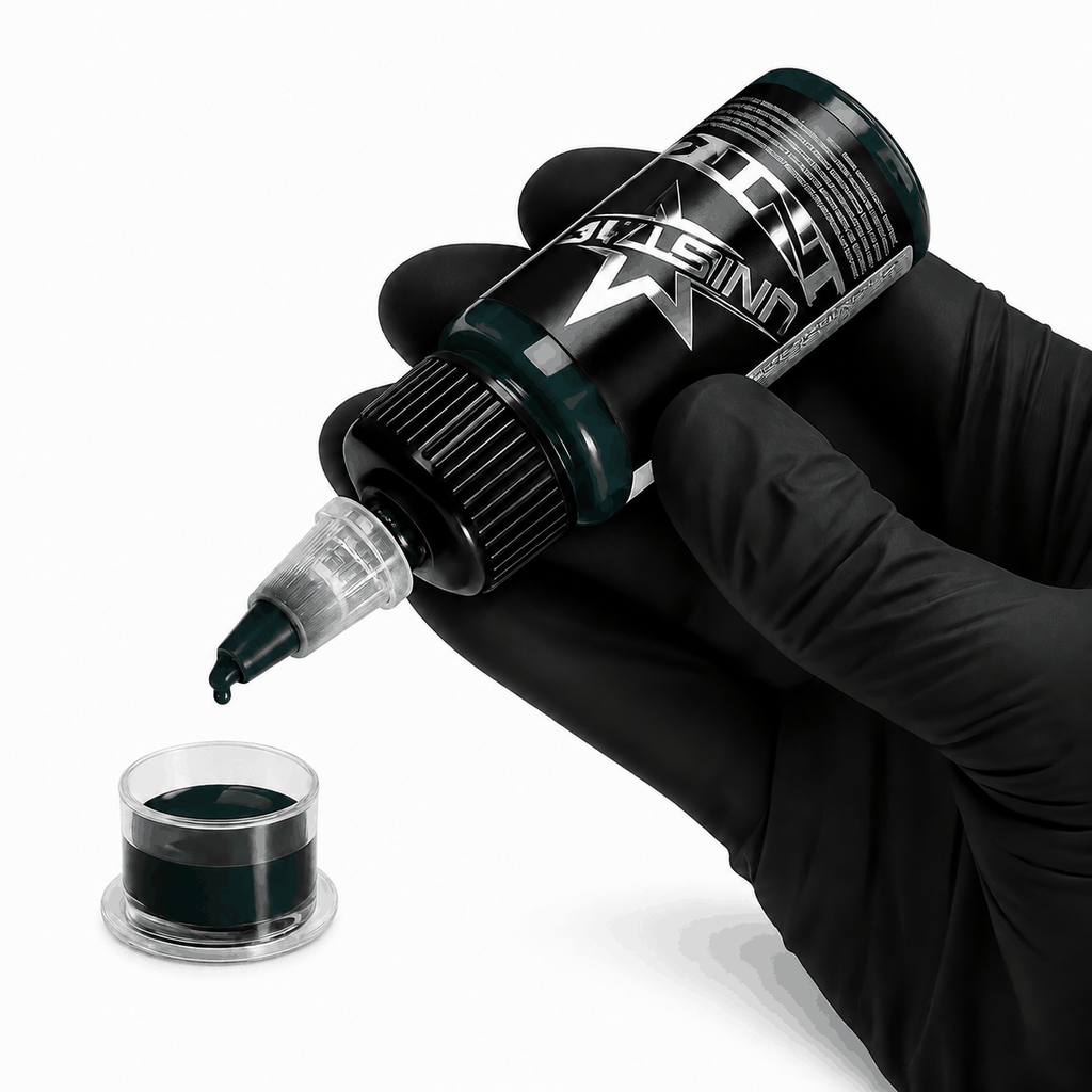 Zielona farba, tusz do tatuażu - UNISTAR INK - Muted Green 30ml (Reach) – zdjęcie 2