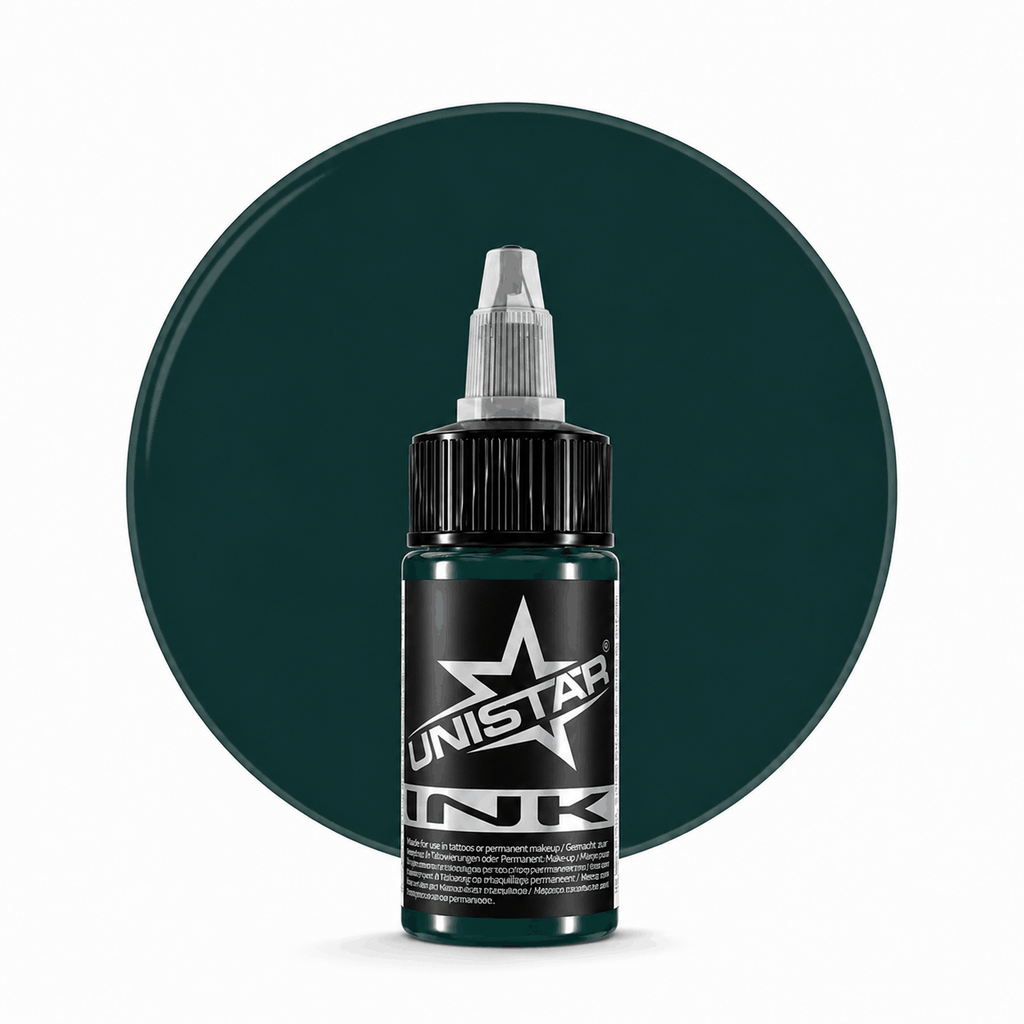 Zielona farba, tusz do tatuażu - UNISTAR INK - Muted Green 30ml (Reach) – zdjęcie 5