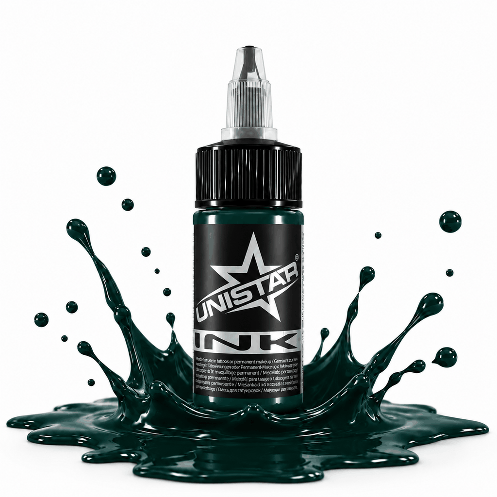 Zielona farba, tusz do tatuażu - UNISTAR INK - Muted Green 30ml (Reach) – zdjęcie 3
