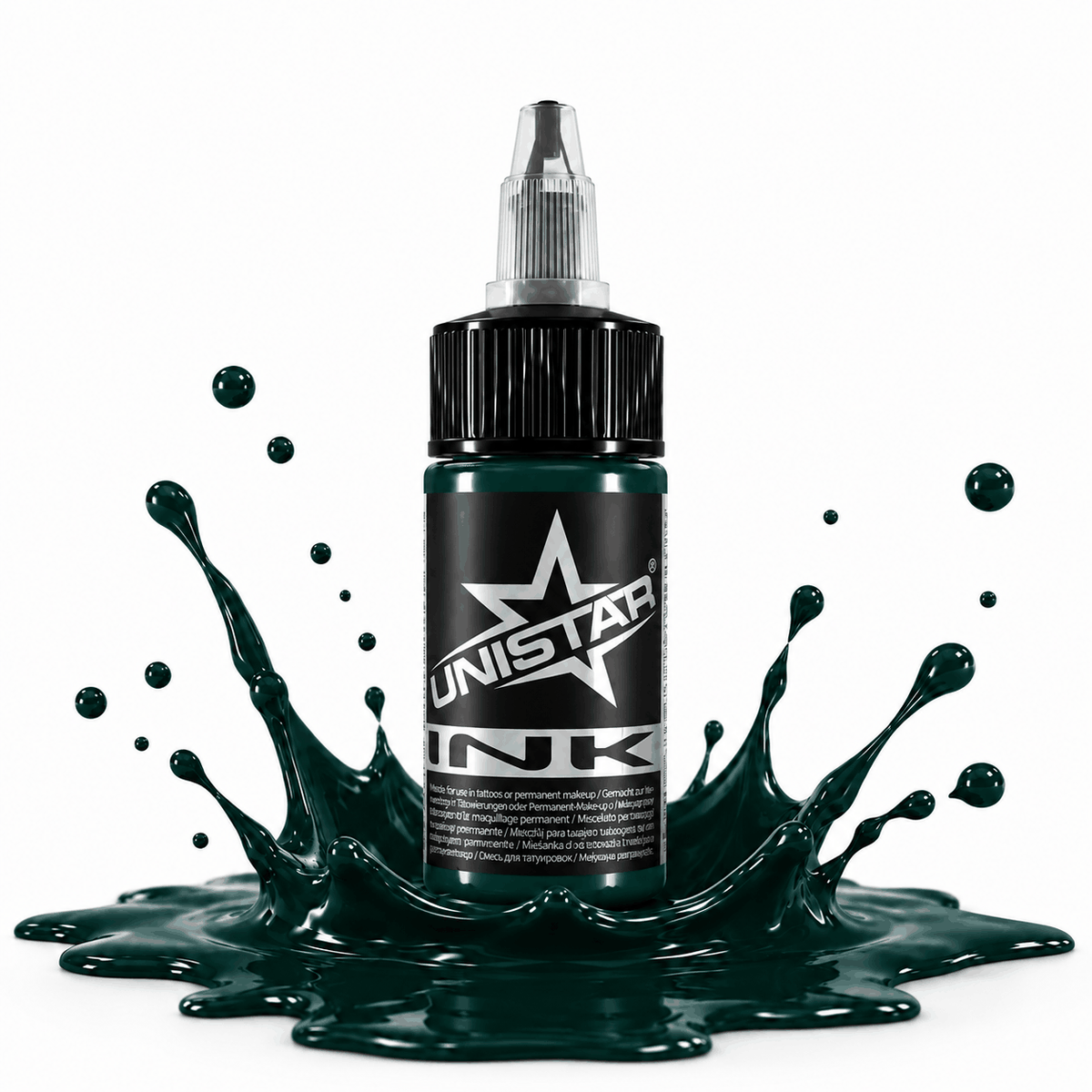 Zielona farba, tusz do tatuażu - UNISTAR INK - Muted Green 30ml (Reach) – zdjęcie 3