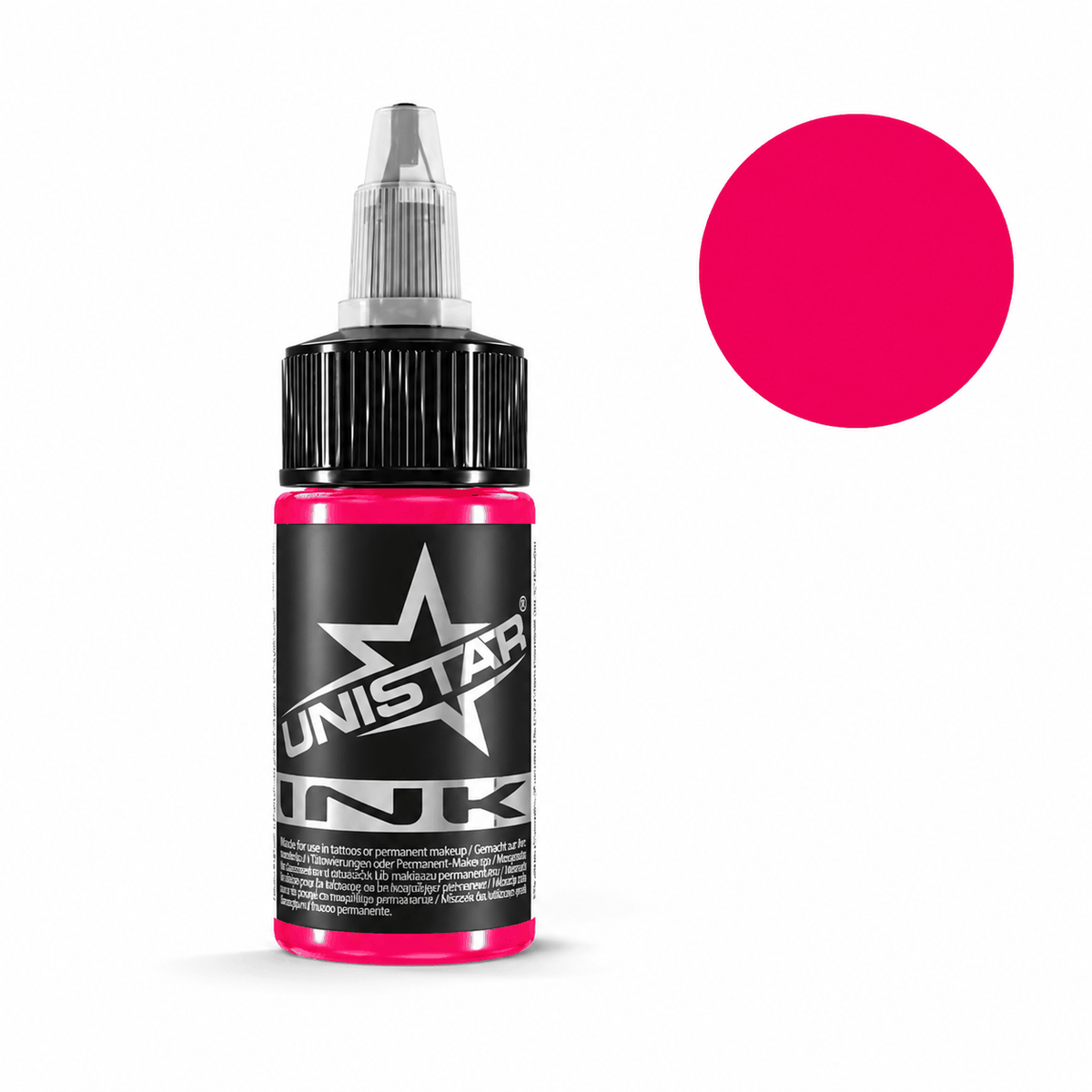 Różowa farba, tusz do tatuażu - UNISTAR INK - Neon Pink 30ml (Reach)