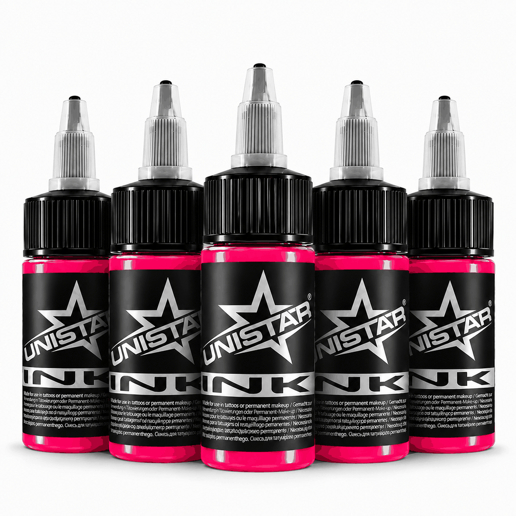 Różowa farba, tusz do tatuażu - UNISTAR INK - Neon Pink 30ml (Reach) – zdjęcie 4