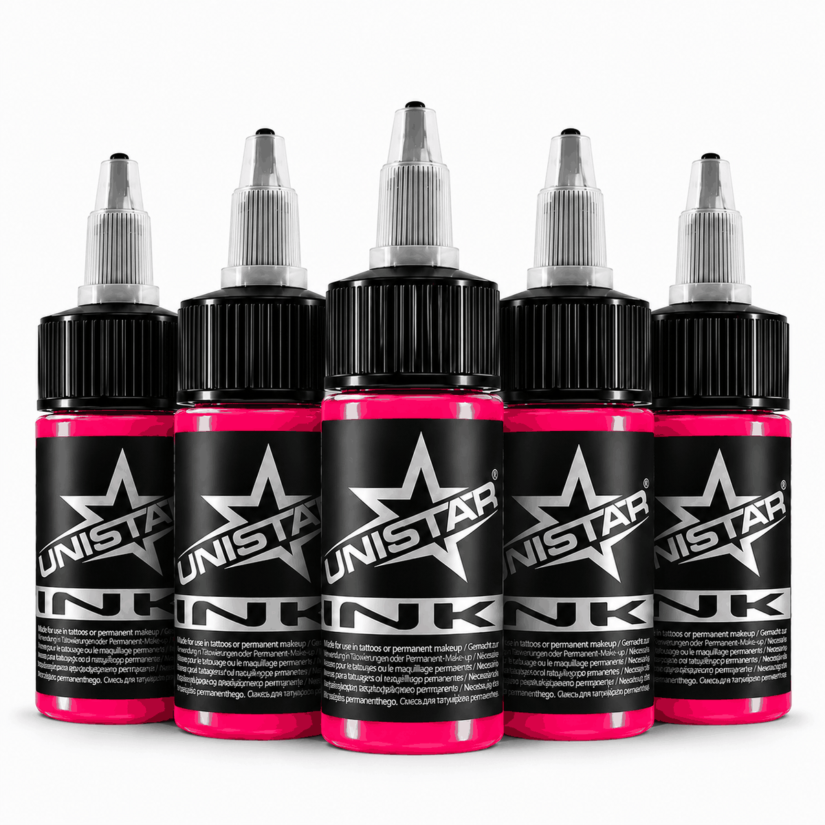 Różowa farba, tusz do tatuażu - UNISTAR INK - Neon Pink 30ml (Reach) – zdjęcie 4