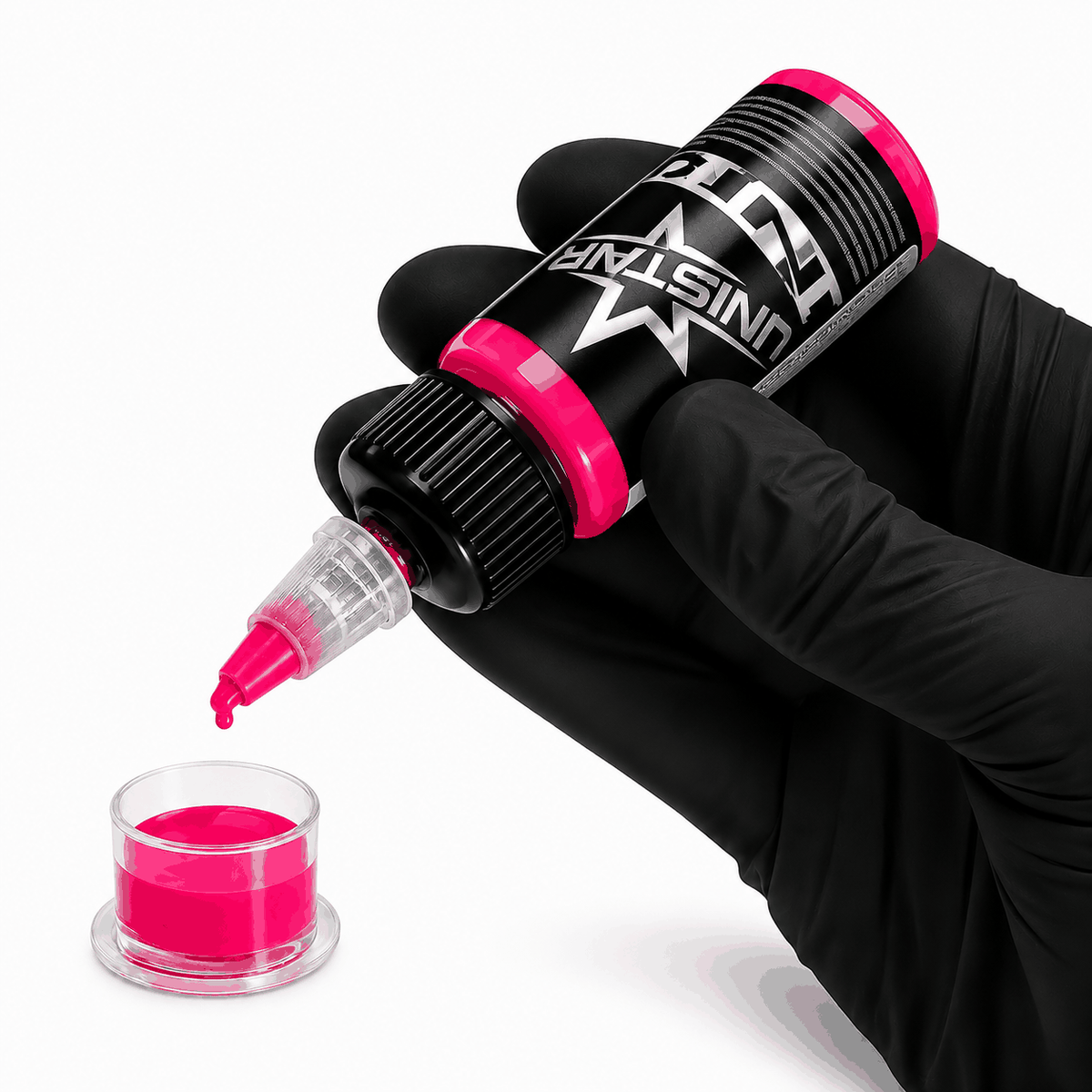 Różowa farba, tusz do tatuażu - UNISTAR INK - Neon Pink 30ml (Reach) – zdjęcie 2