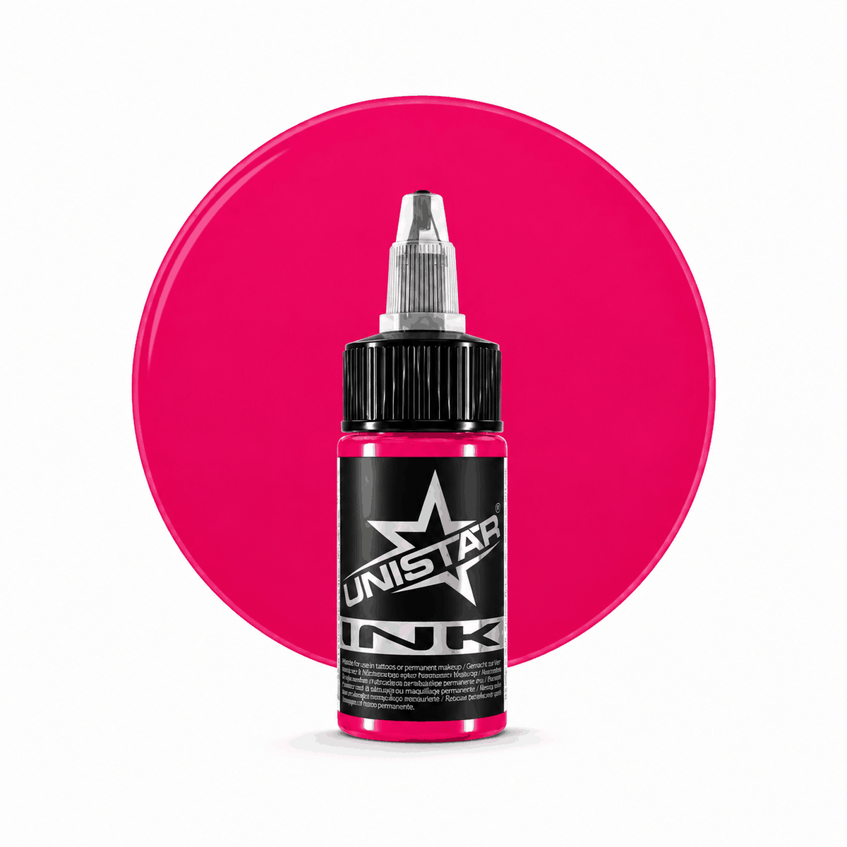 Różowa farba, tusz do tatuażu - UNISTAR INK - Neon Pink 30ml (Reach) – zdjęcie 5