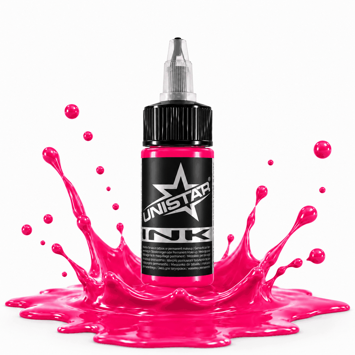 Różowa farba, tusz do tatuażu - UNISTAR INK - Neon Pink 30ml (Reach) – zdjęcie 3