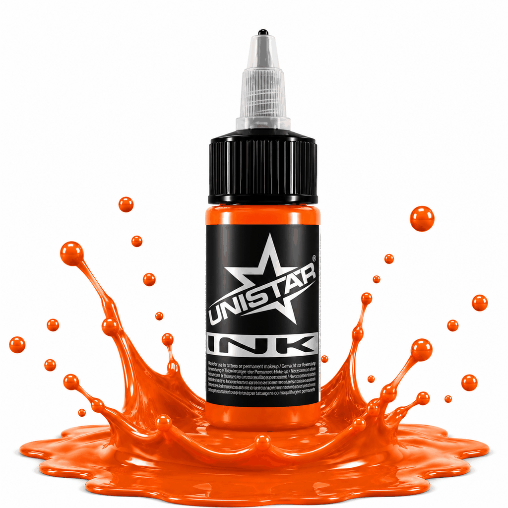 Pomarańczowa farba, tusz do tatuażu - UNISTAR INK Basic Orange 30ml(Reach) – zdjęcie 3