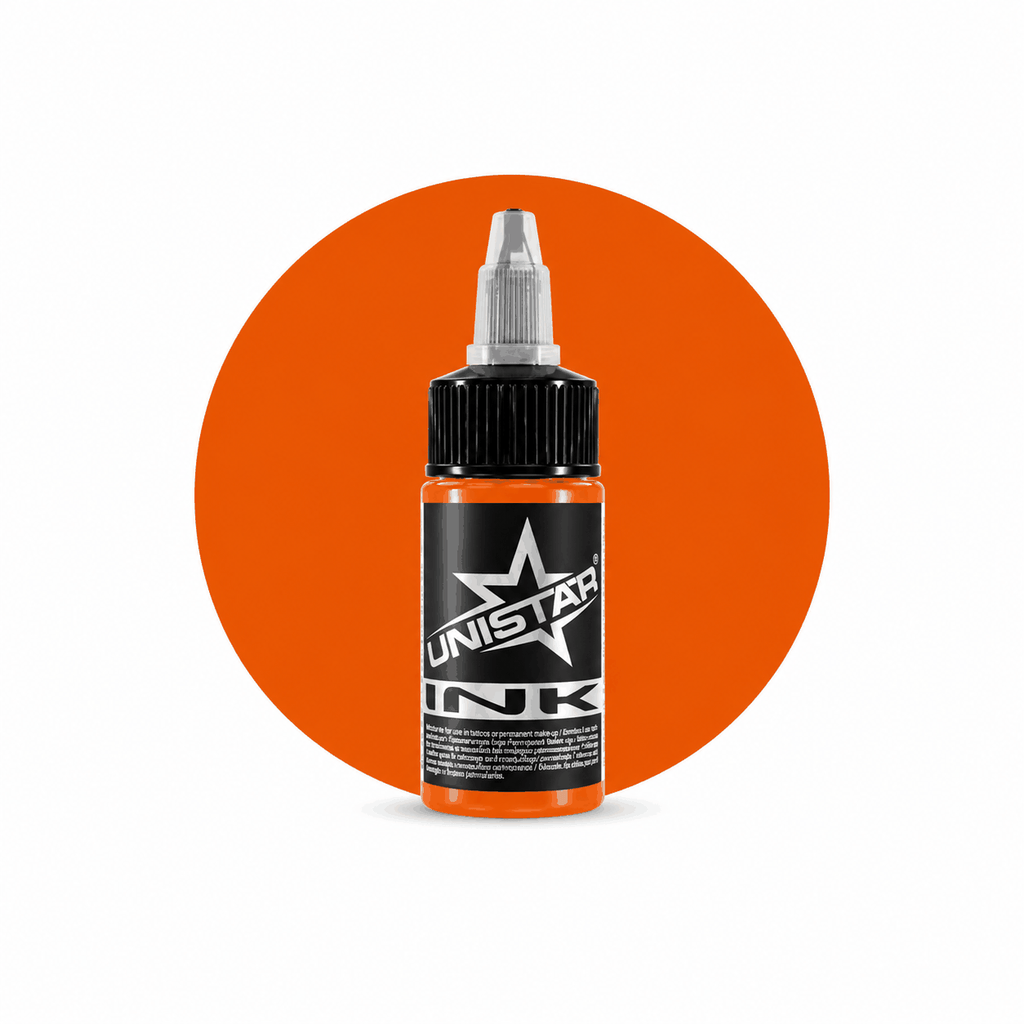 Pomarańczowa farba, tusz do tatuażu - UNISTAR INK Basic Orange 30ml(Reach) – zdjęcie 5