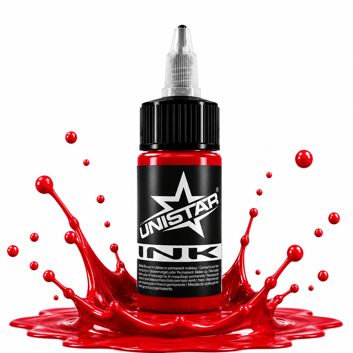 Czerwona farba, tusz do tatuażu - UNISTAR INK - Top Basic Red 30ml (Reach) – zdjęcie 3