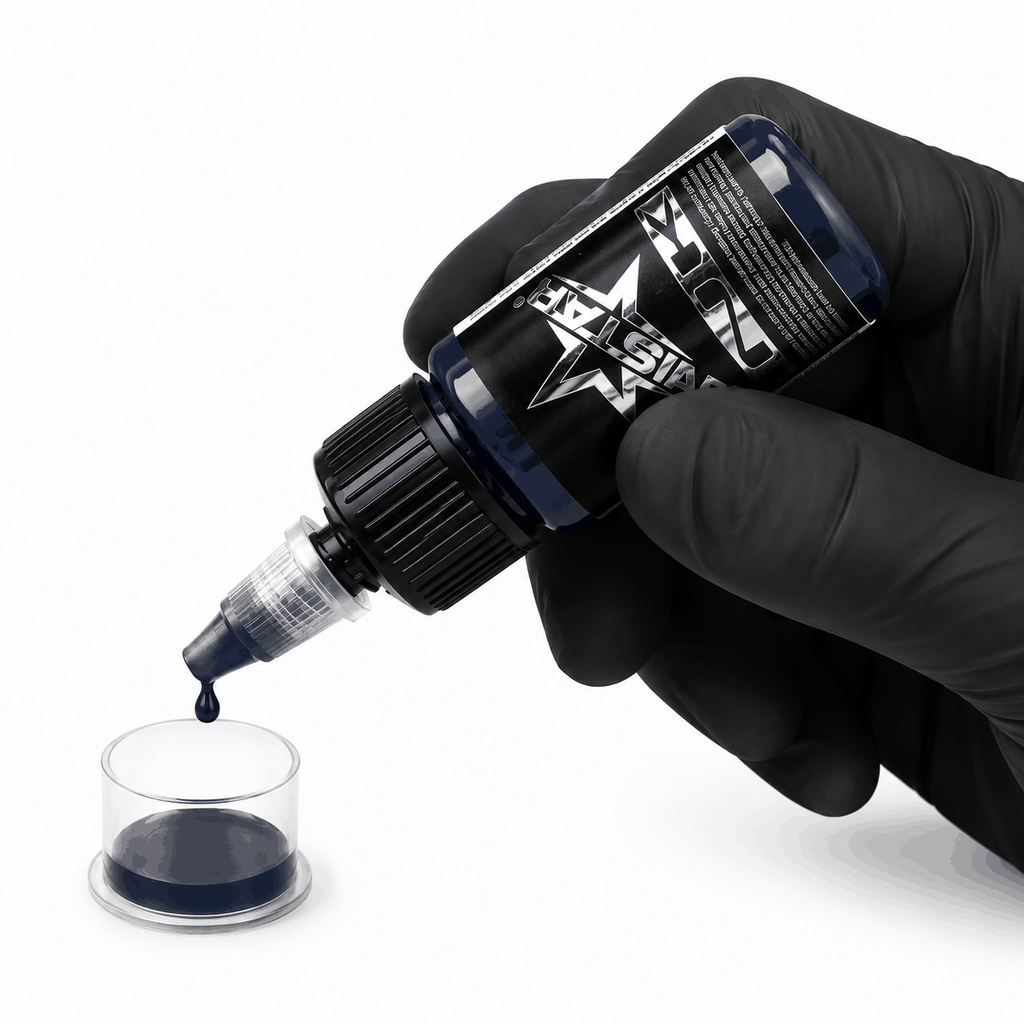 Niebieska farba, tusz do tatuażu - UNISTAR INK Basic Dark Blue 30ml (Reach) – zdjęcie 2