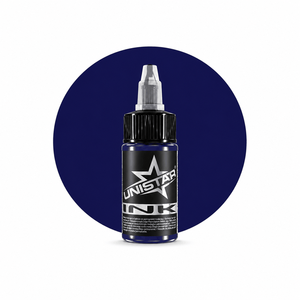 Niebieska farba, tusz do tatuażu - UNISTAR INK Basic Dark Blue 30ml (Reach) – zdjęcie 5