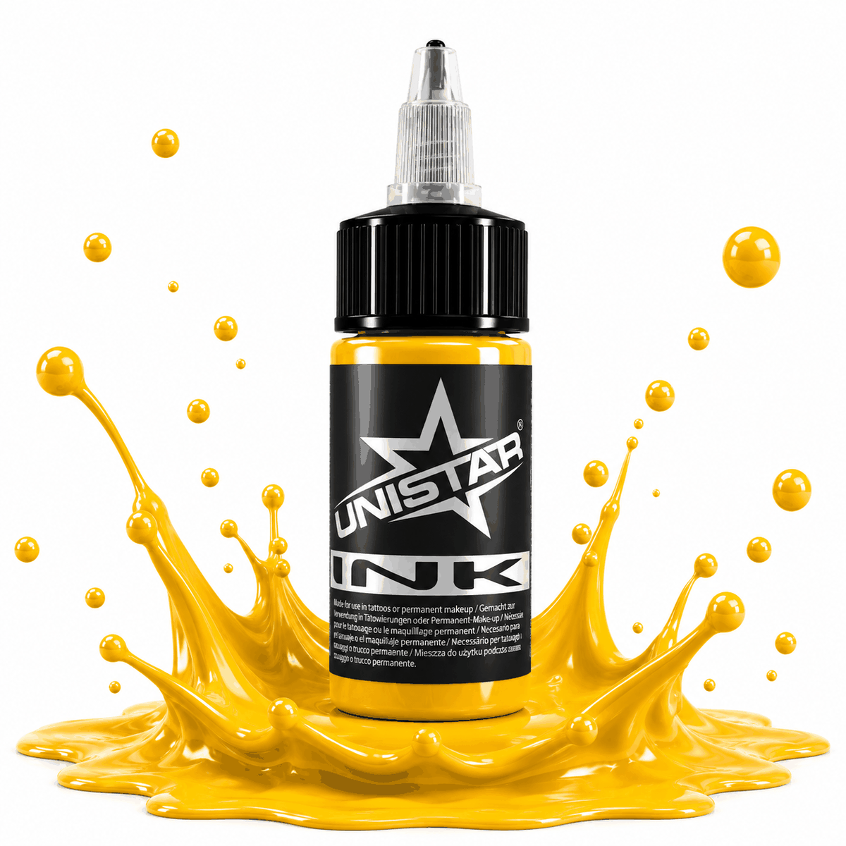 Żółta farba, tusz do tatuażu - UNISTAR INK - Yellow 30ml (Reach) – zdjęcie 3