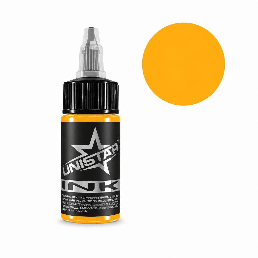 Żółta farba, tusz do tatuażu - UNISTAR INK - Yellow 30ml (Reach)