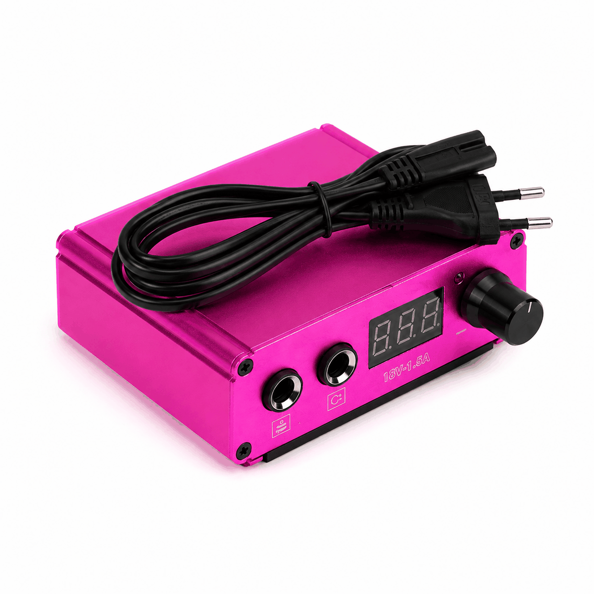 Profesjonalny zasilacz do tatuażu - Cast Power Supply LED 0-18V 1.5A - Pink – zdjęcie 3