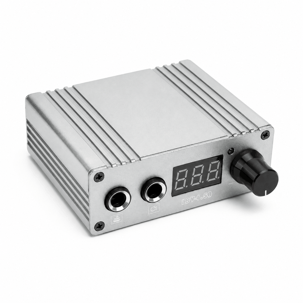 Profesjonalny zasilacz do tatuażu Cast Power Supply LED 0-18V 1.5A - Silver
