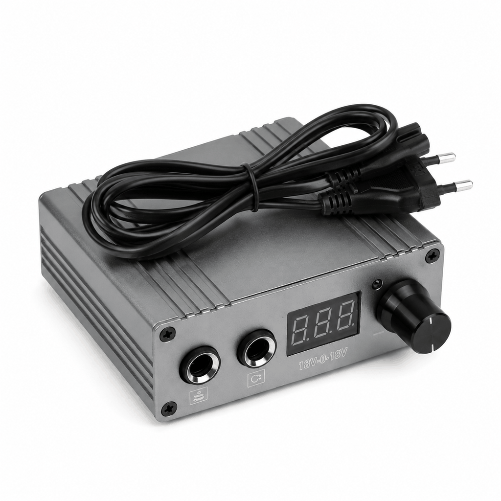 Profesjonalny zasilacz do tatuażu Cast Power Supply LED 0-18V 1.5A - Silver – zdjęcie 2