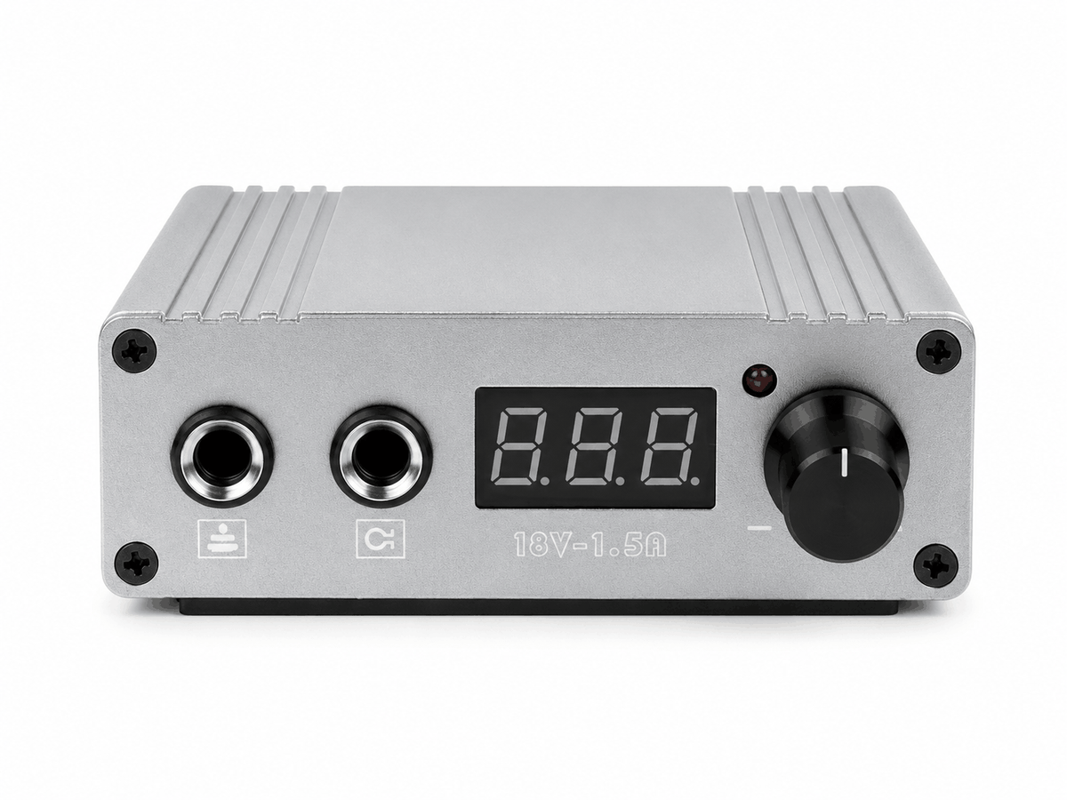 Profesjonalny zasilacz do tatuażu Cast Power Supply LED 0-18V 1.5A - Silver – zdjęcie 3