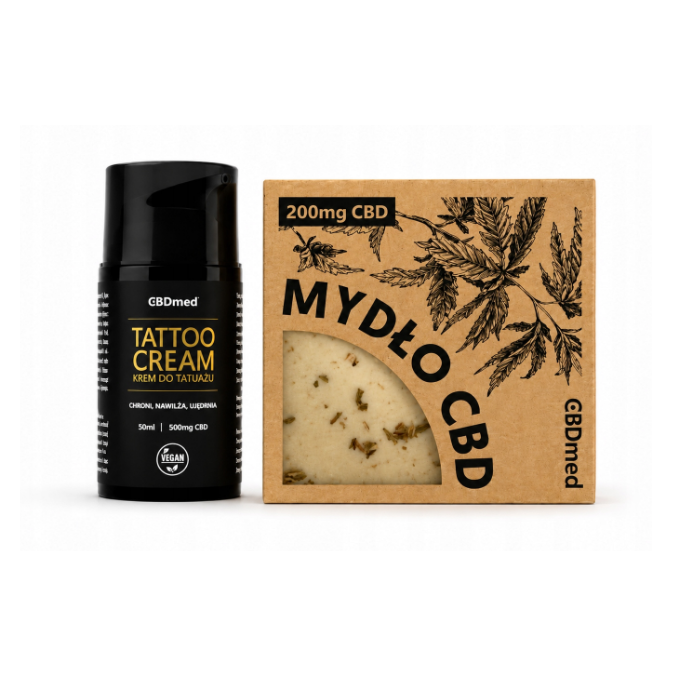 Zestaw pielęgnacyjny CBD: Krem 50ml + Mydło konopne 200mg